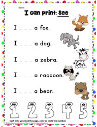 Print the sight word see